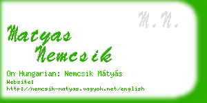 matyas nemcsik business card