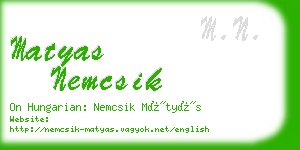 matyas nemcsik business card